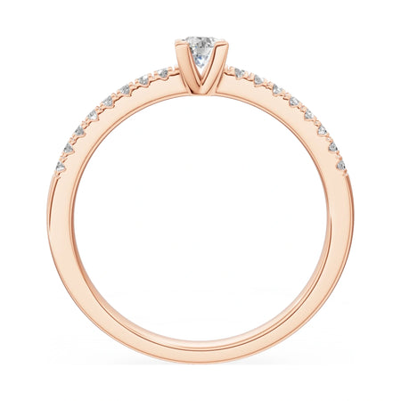 GREMARI Seven Solis round-cut natural diamond engagement ring in 14K rose gold, 0.15 ct