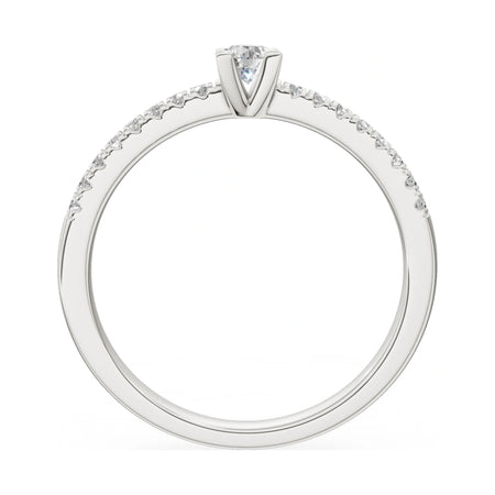 GREMARI Seven Solis round-cut natural diamond engagement ring in 14K white gold, 0.15 ct
