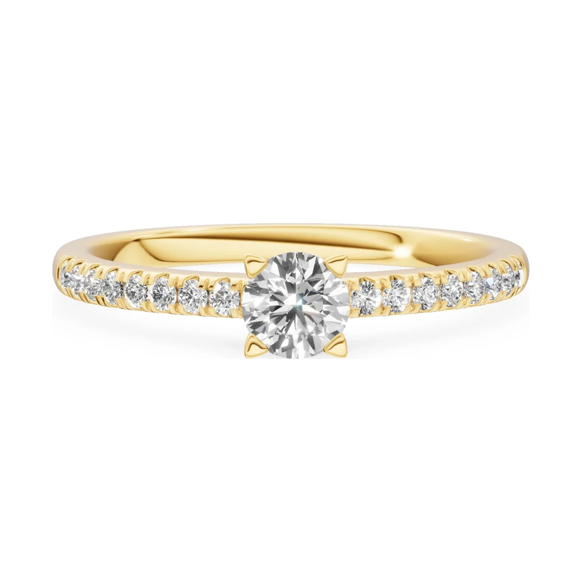 GREMARI Seven Solis 14K yellow gold engagement ring with 0.30 ct round-cut natural diamond