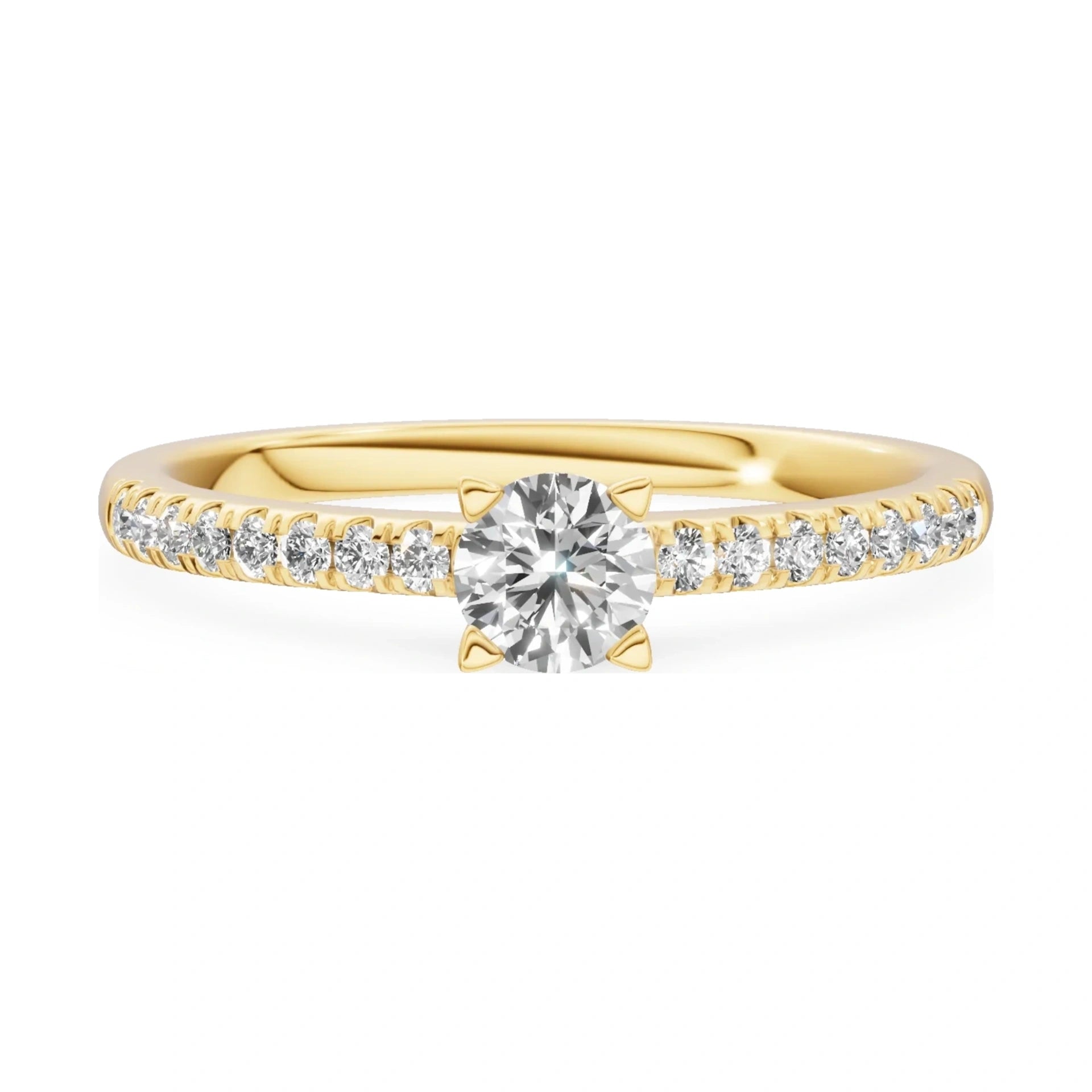GREMARI Seven Solis 14K yellow gold engagement ring with 0.30 ct round-cut natural diamond