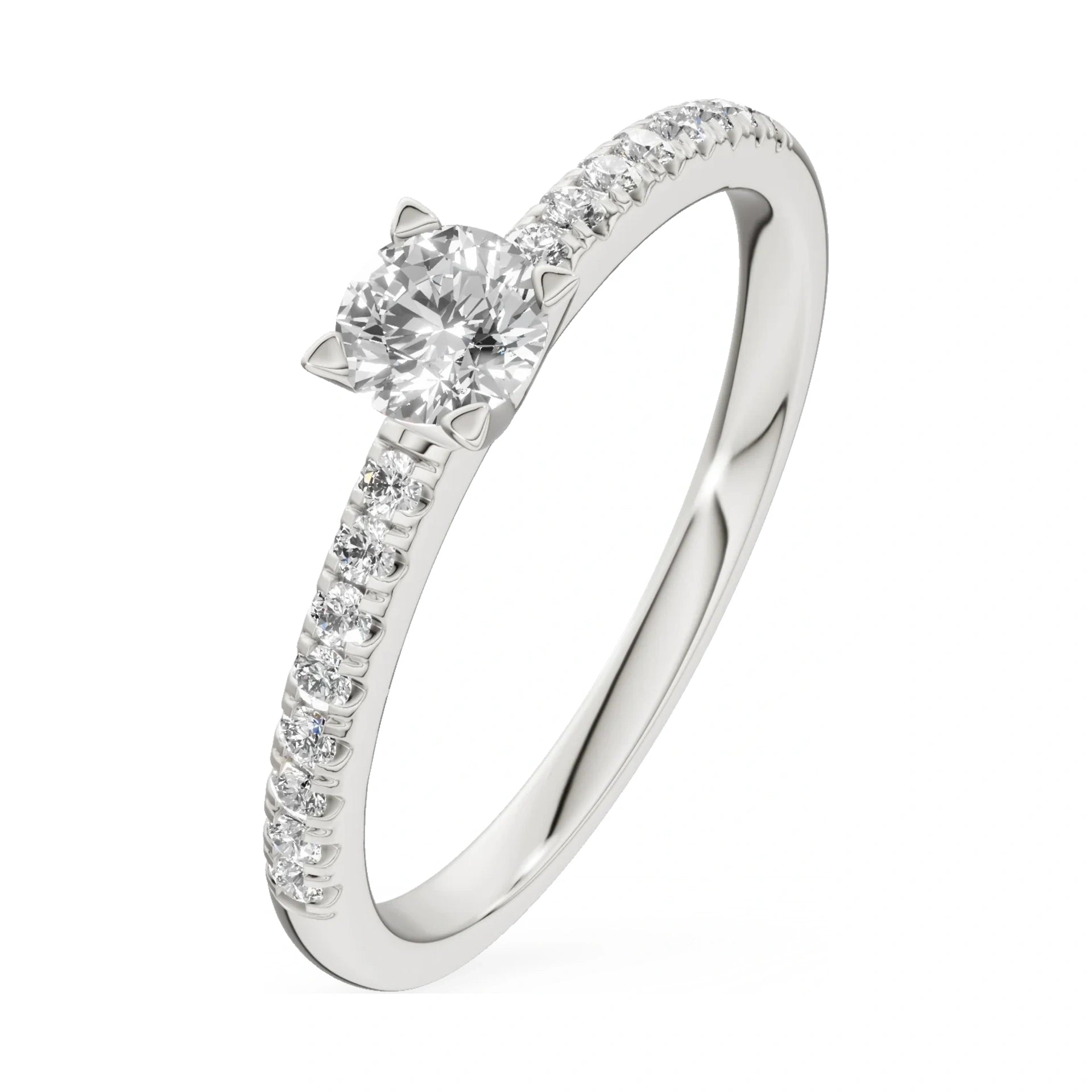 0.30 ct round-cut natural diamond GREMARI Seven Solis engagement ring in 14K white gold
