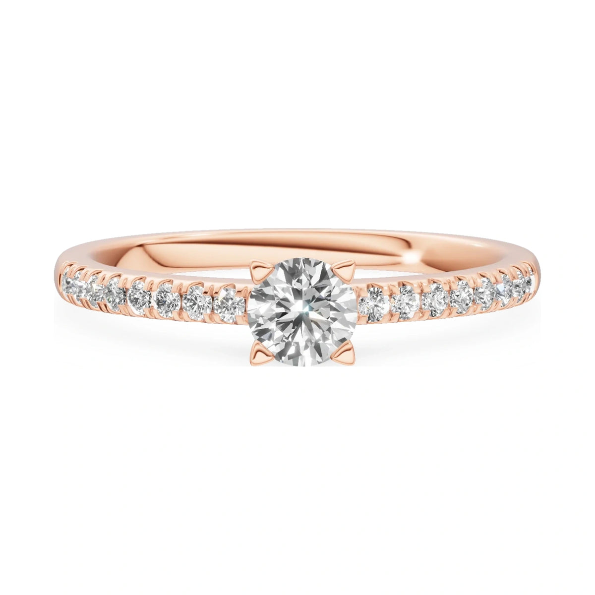 GREMARI Seven Solis 14K rose gold engagement ring with 0.30 ct round-cut natural diamond