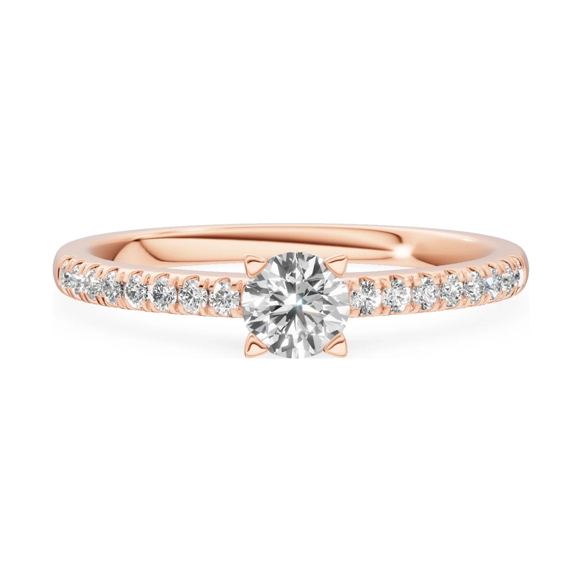 GREMARI Seven Solis 14K rose gold engagement ring with 0.30 ct round-cut natural diamond