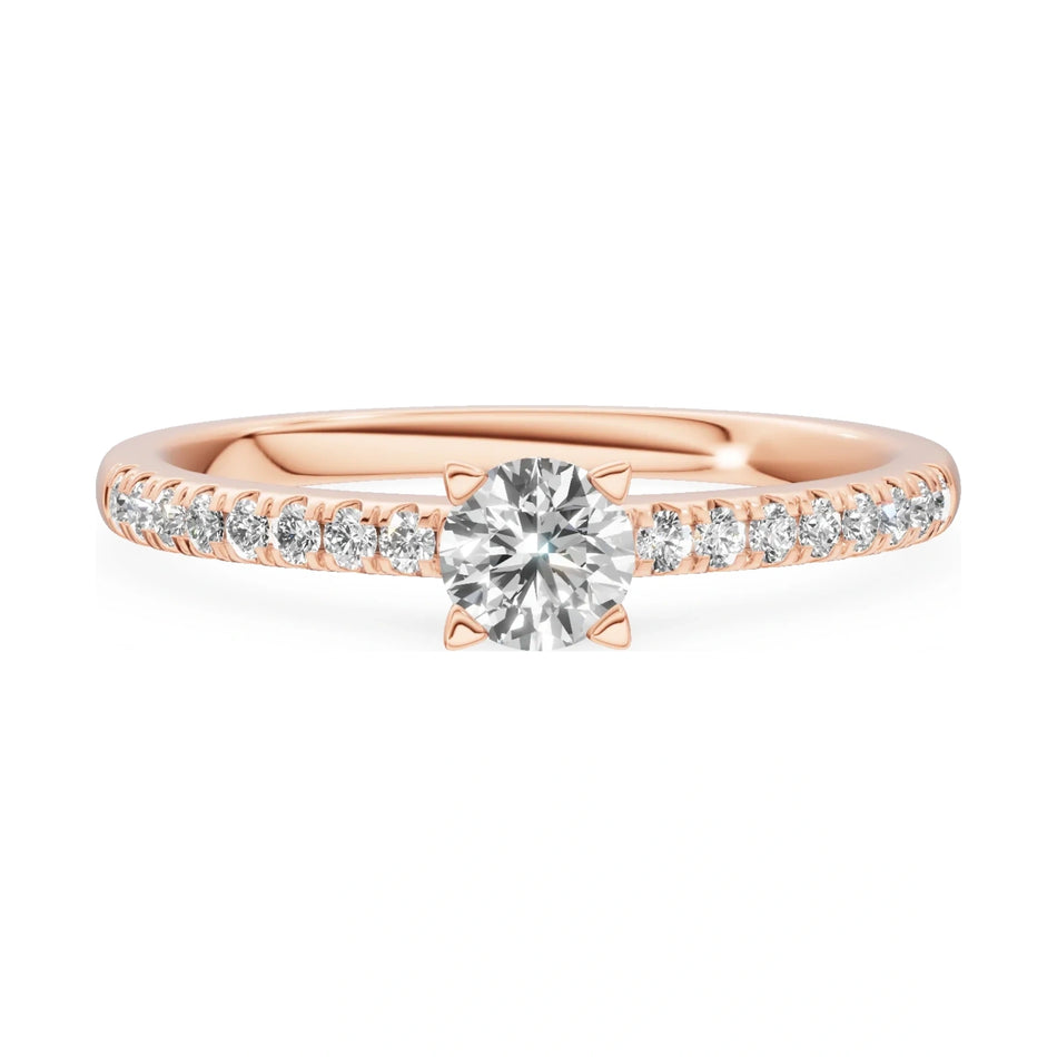 GREMARI Seven Solis 14K rose gold engagement ring with 0.30 ct round-cut natural diamond
