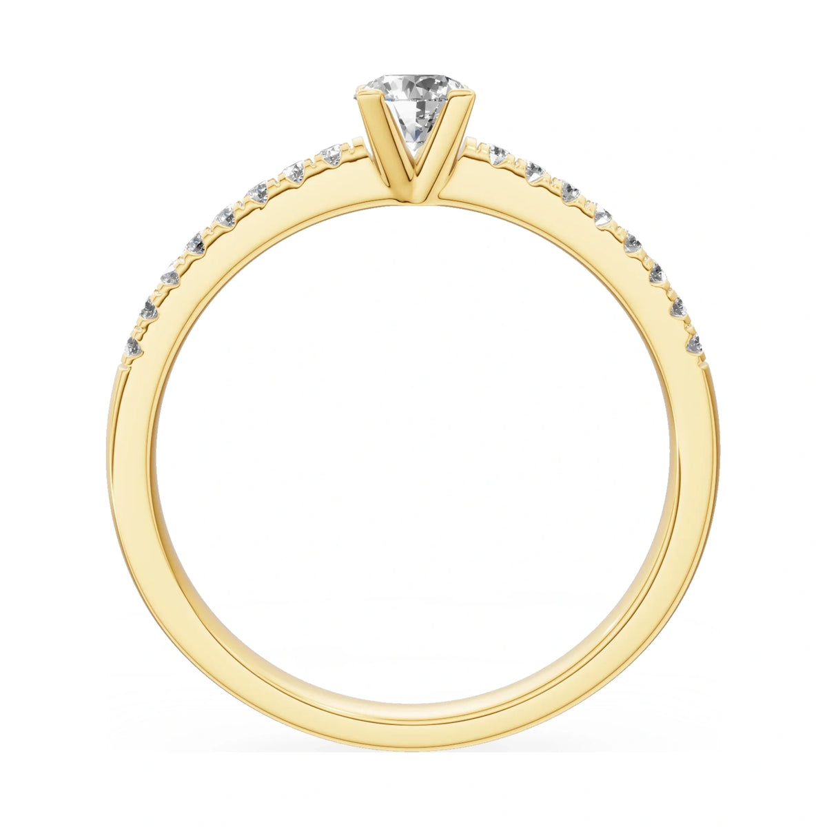GREMARI Seven Solis round-cut natural diamond engagement ring in 14K yellow gold, 0.30 ct