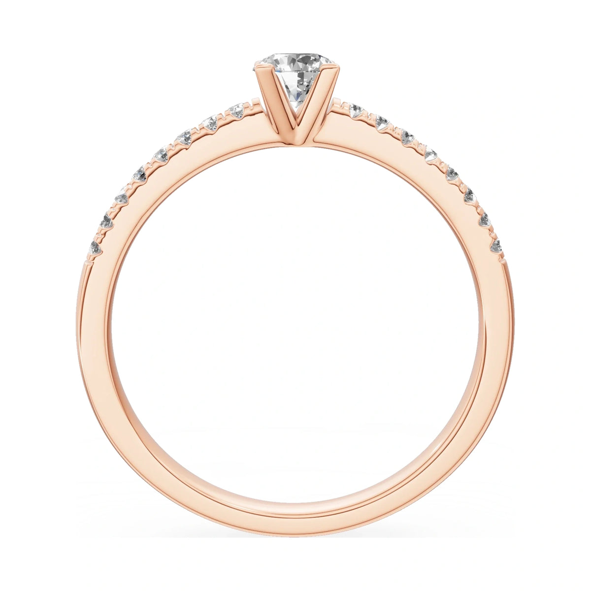 GREMARI Seven Solis round-cut natural diamond engagement ring in 14K rose gold, 0.30 ct