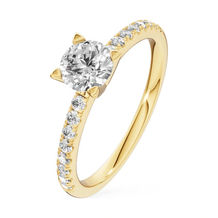 0.50 ct round-cut natural diamond GREMARI Seven Solis engagement ring in 14K yellow gold