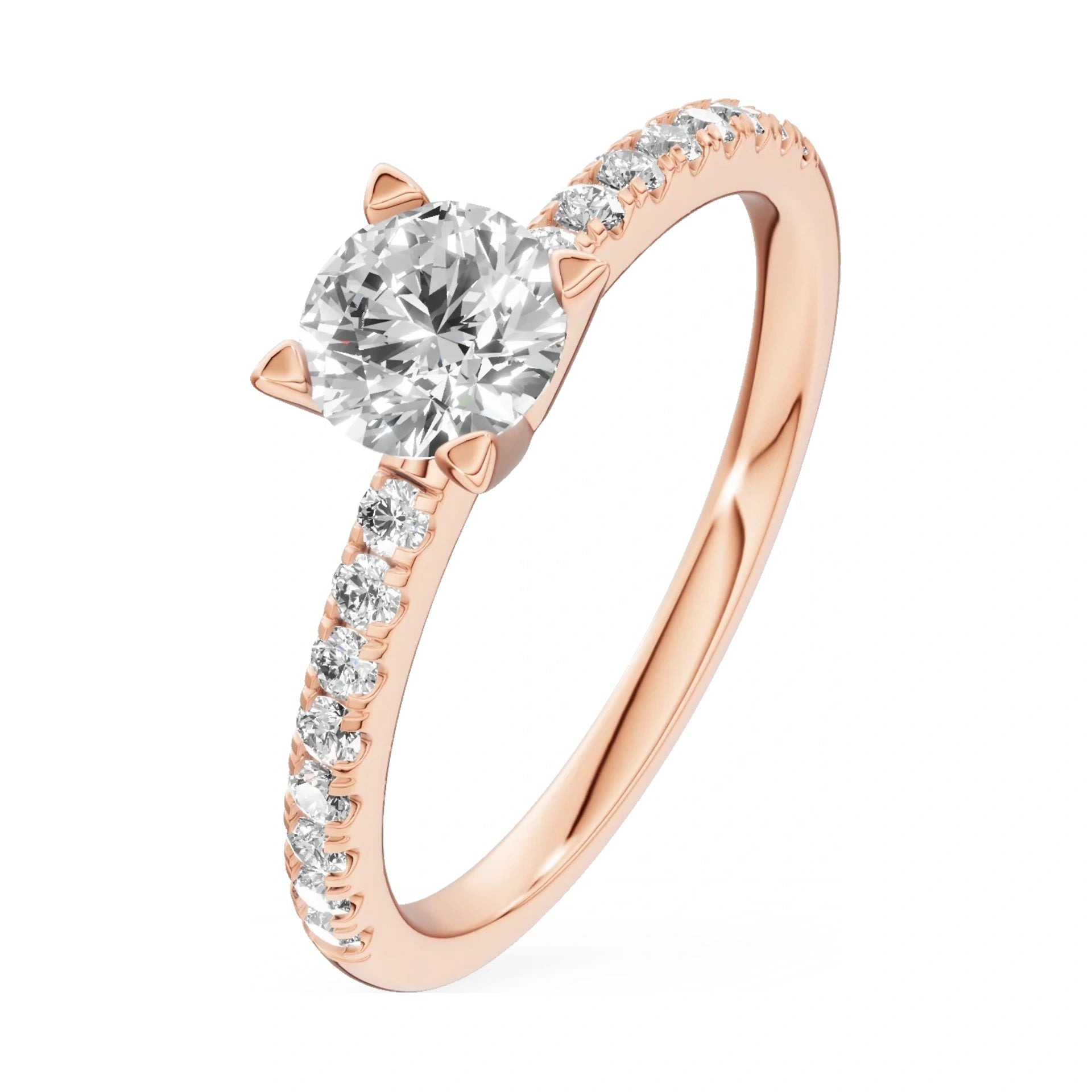 0.50 ct round-cut natural diamond GREMARI Seven Solis engagement ring in 14K rose gold