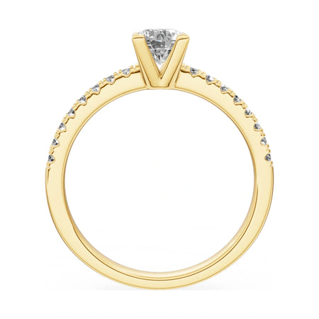 GREMARI Seven Solis round-cut natural diamond engagement ring in 14K yellow gold, 0.50 ct