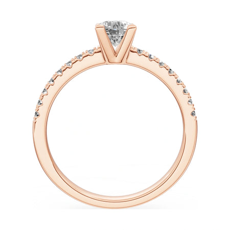 GREMARI Seven Solis round-cut natural diamond engagement ring in 14K rose gold, 0.50 ct