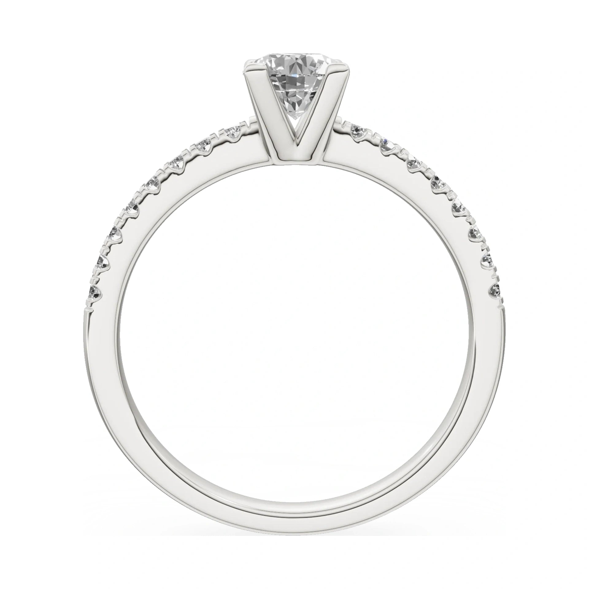 GREMARI Seven Solis round-cut natural diamond engagement ring in 14K white gold, 0.50 ct