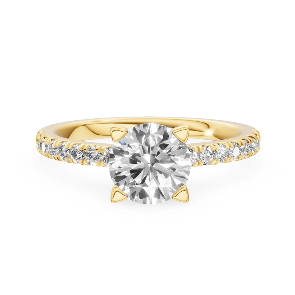 Gremari Seven Solis zásnubný prsteň zo žltého zlata s 1,00 ct prírodným diamantom – Round/Brilliant