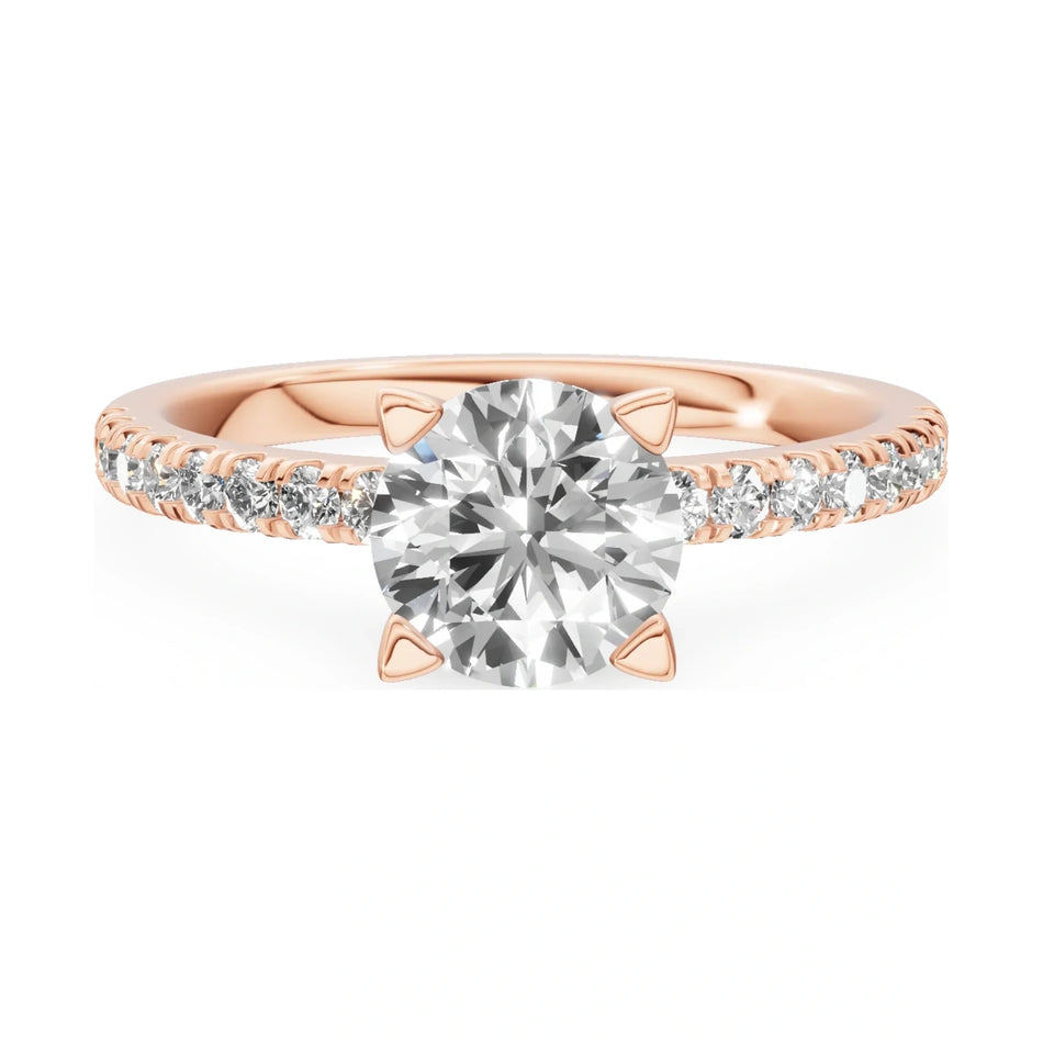 GREMARI Seven Solis 14K rose gold engagement ring with 1.00 ct round-cut natural diamond
