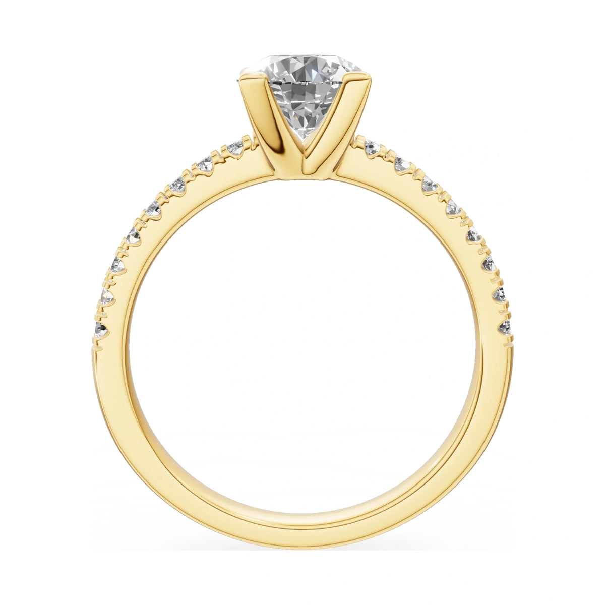 GREMARI Seven Solis round-cut natural diamond engagement ring in 14K yellow gold, 1.00 ct