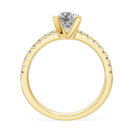 GREMARI Seven Solis round-cut natural diamond engagement ring in 14K yellow gold, 1.00 ct
