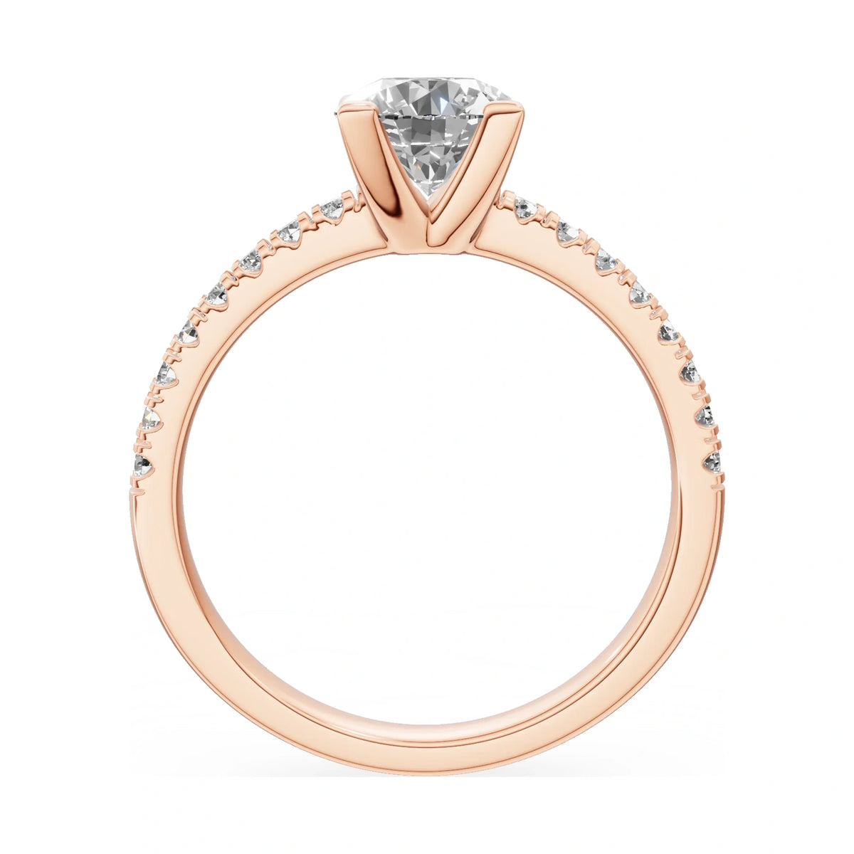 GREMARI Seven Solis round-cut natural diamond engagement ring in 14K rose gold, 1.00 ct