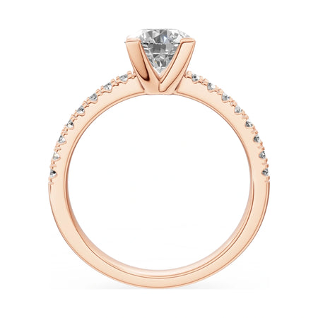 GREMARI Seven Solis round-cut natural diamond engagement ring in 14K rose gold, 1.00 ct