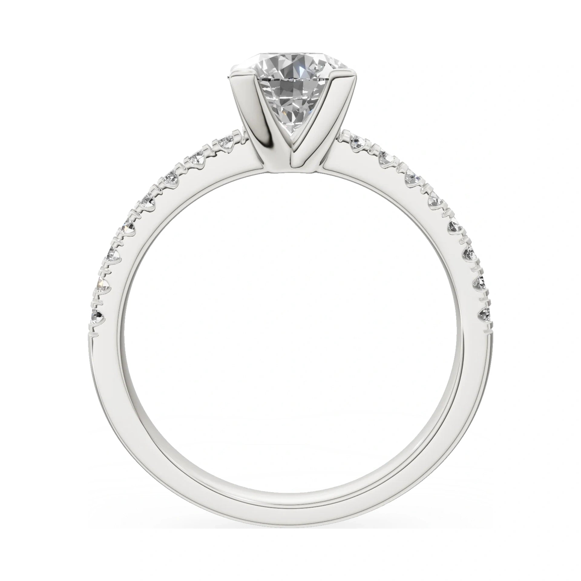 GREMARI Seven Solis round-cut natural diamond engagement ring in 14K white gold, 1.00 ct