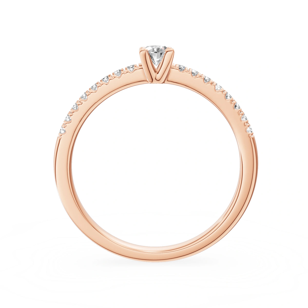 Gremari Seven Solis zásnubný prsteň z ružového zlata s 0,15 ct lab-grown diamantom – Oval