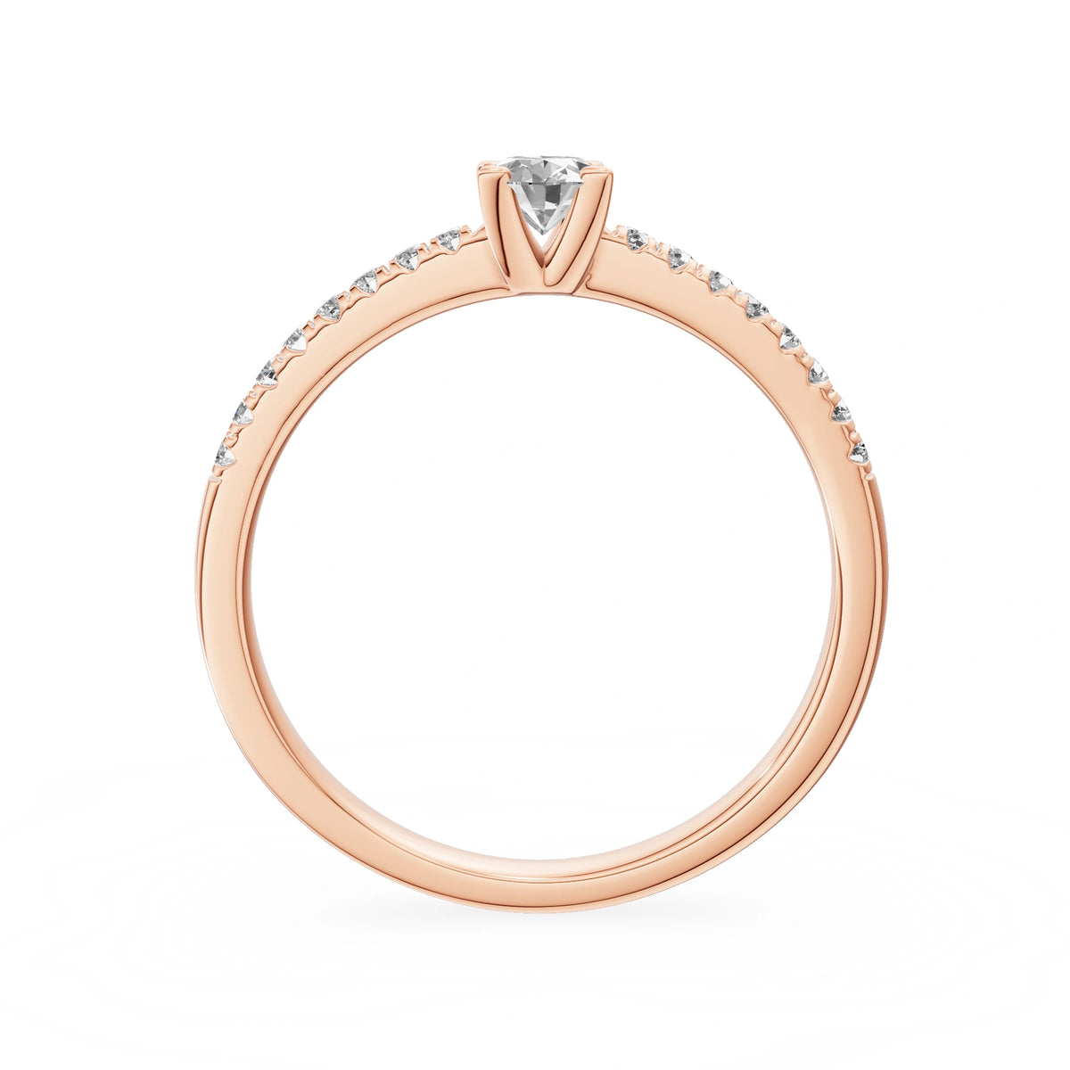 Gremari Seven Solis zásnubný prsteň z ružového zlata s 0,30 ct lab-grown diamantom – Oval