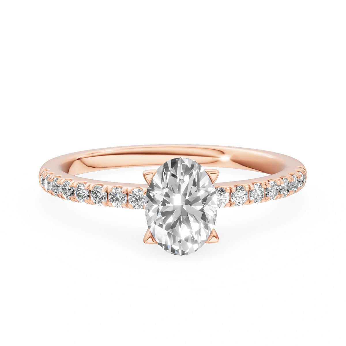 Gremari Seven Solis zásnubný prsteň z ružového zlata s 0,50 ct lab-grown diamantom – Oval