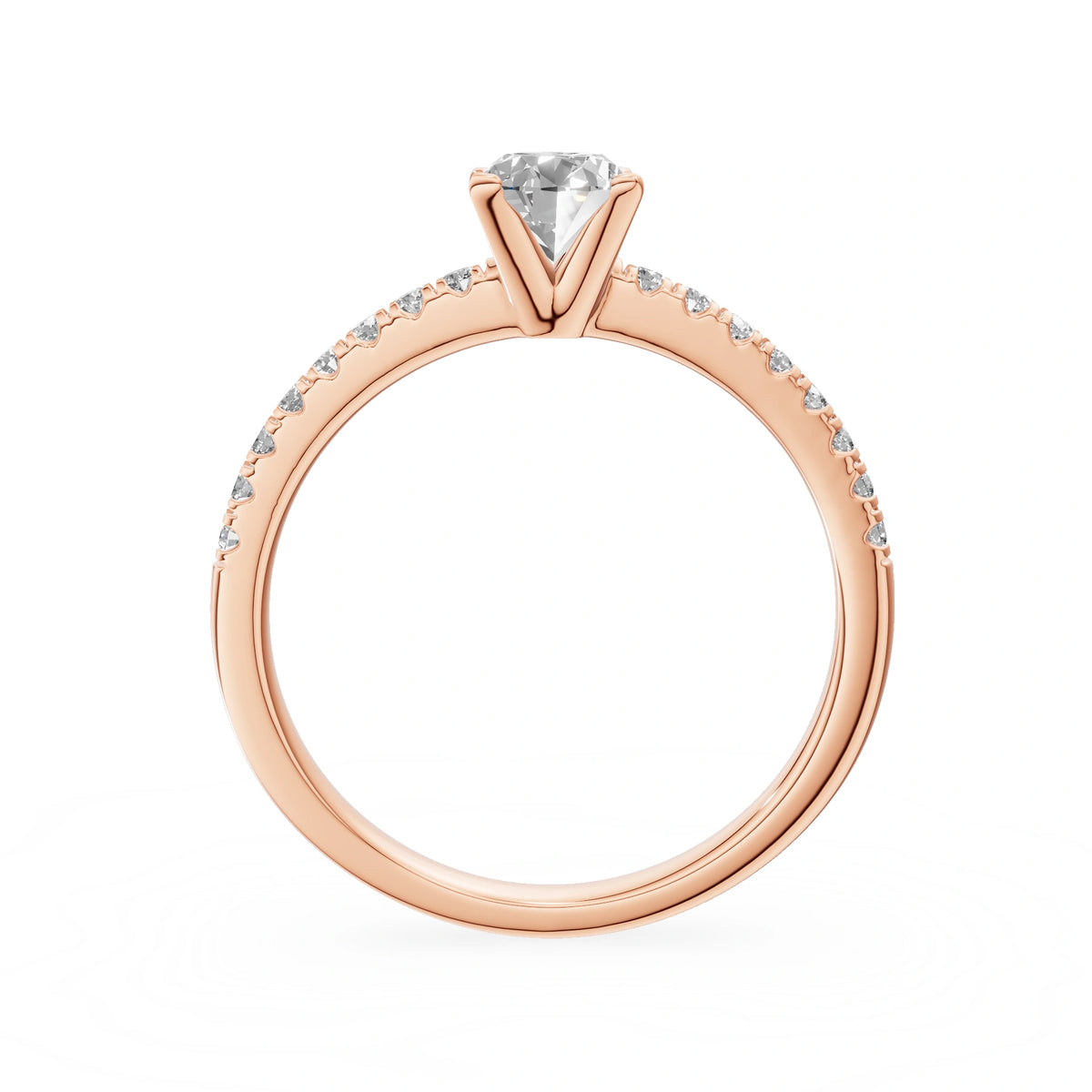Gremari Seven Solis zásnubný prsteň z ružového zlata s 0,50 ct lab-grown diamantom – Oval