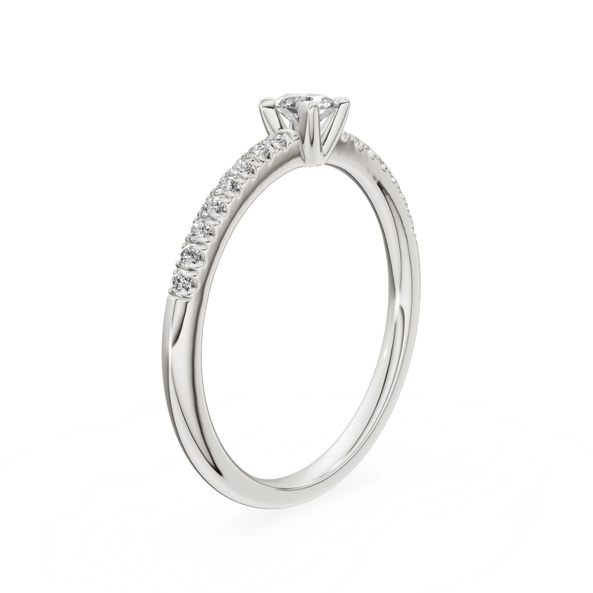 Gremari Seven Solis zásnubný prsteň z bieleho zlata s 0,15 ct lab-grown diamantom – Oval