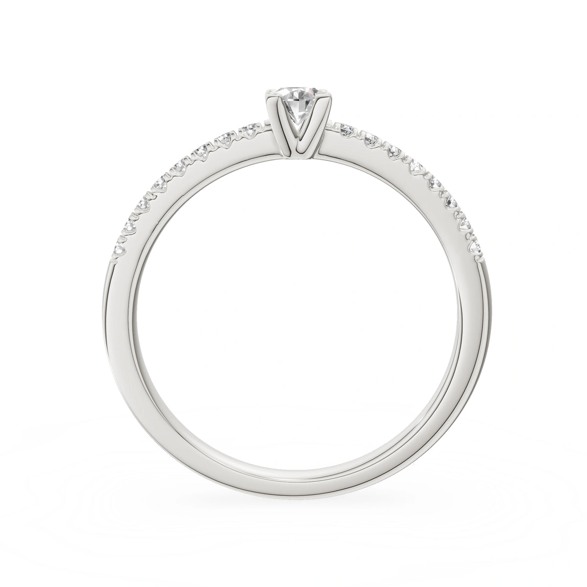 Gremari Seven Solis zásnubný prsteň z bieleho zlata s 0,15 ct lab-grown diamantom – Oval