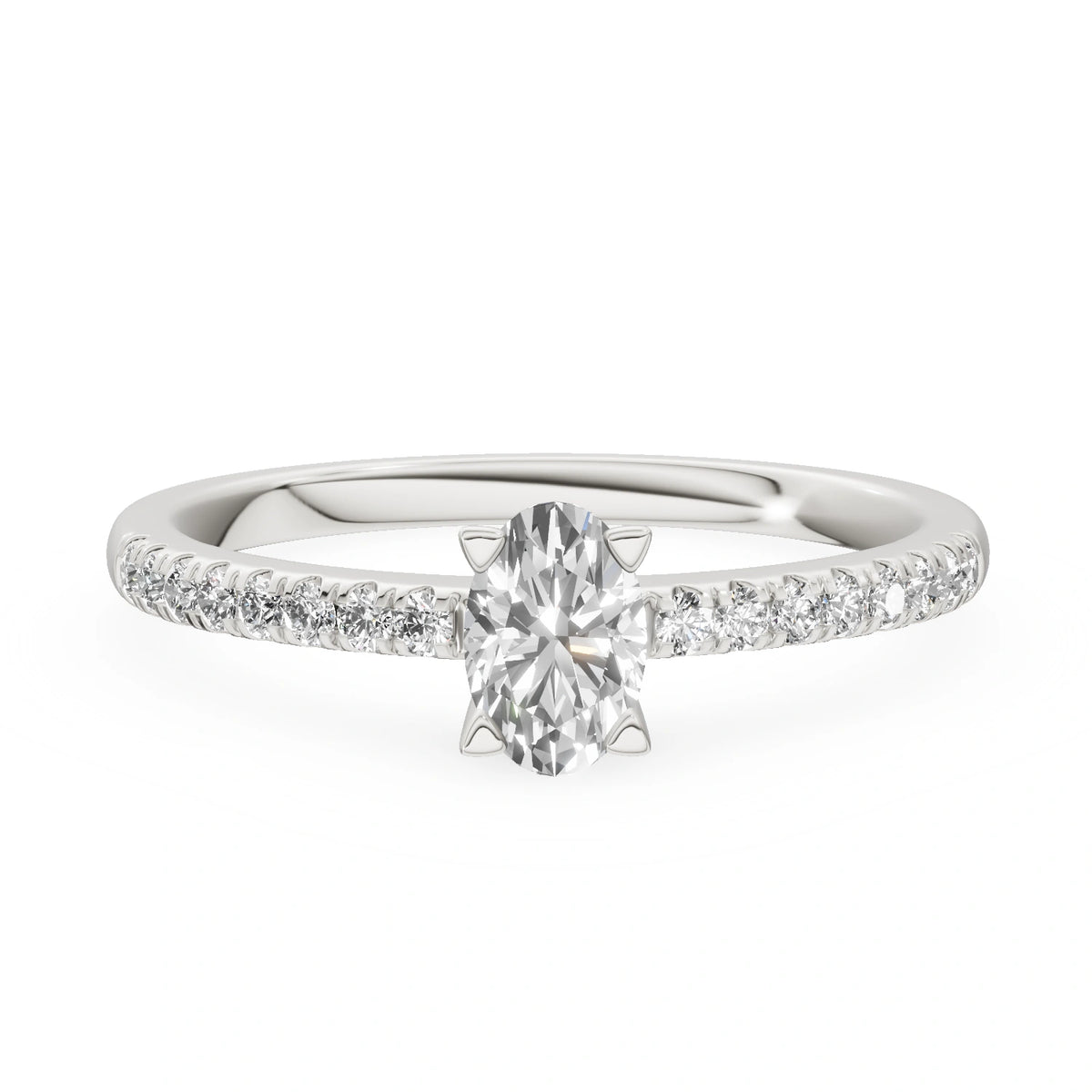 Gremari Seven Solis zásnubný prsteň z bieleho zlata s 0,30 ct lab-grown diamantom – Oval
