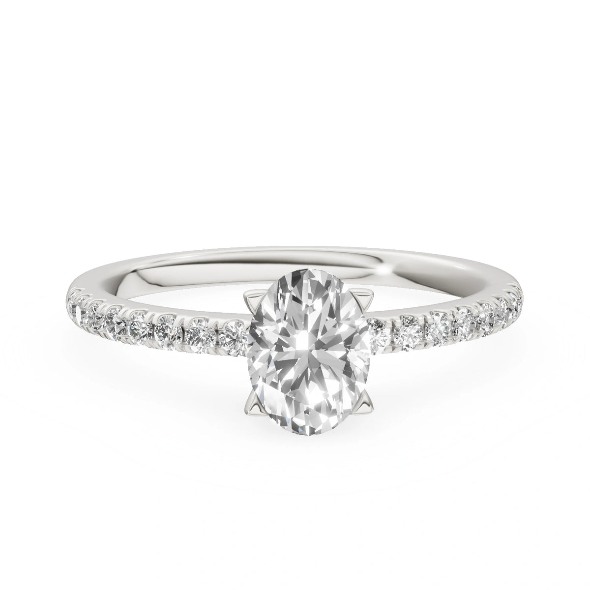 Gremari Seven Solis zásnubný prsteň z bieleho zlata s 0,50 ct lab-grown diamantom – Oval
