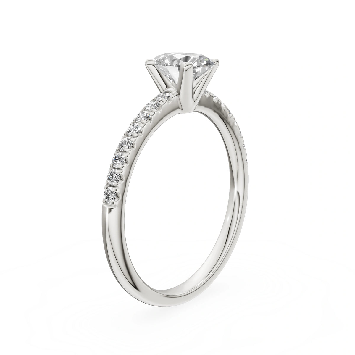 Gremari Seven Solis zásnubný prsteň z bieleho zlata s 0,50 ct lab-grown diamantom – Oval