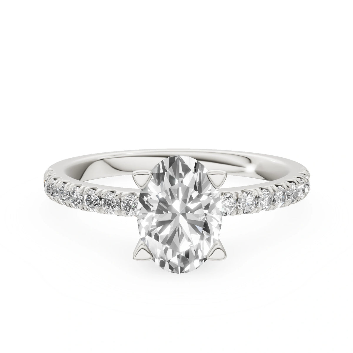 Gremari Seven Solis zásnubný prsteň z bieleho zlata s 1,00 ct lab-grown diamantom – Oval