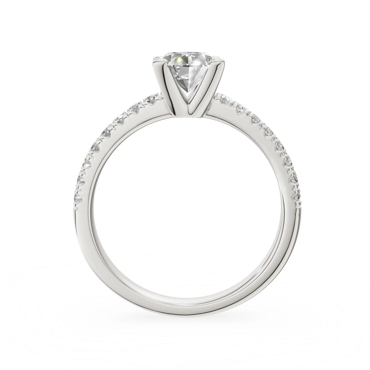 Gremari Seven Solis zásnubný prsteň z bieleho zlata s 1,00 ct lab-grown diamantom – Oval
