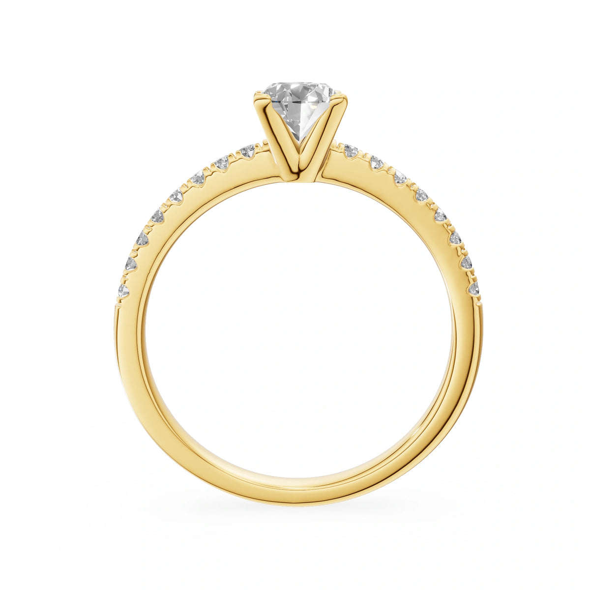 Gremari Seven Solis zásnubný prsteň zo žltého zlata s 0,50 ct lab-grown diamantom – Oval