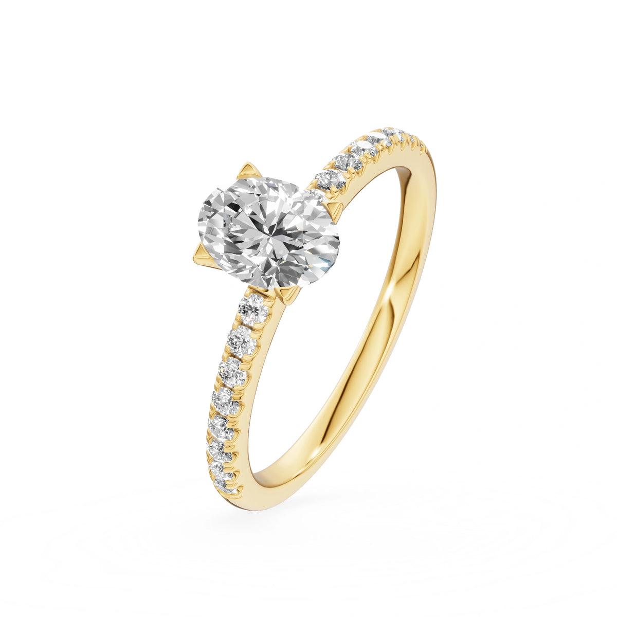 Gremari Seven Solis zásnubný prsteň zo žltého zlata s 0,50 ct lab-grown diamantom – Oval