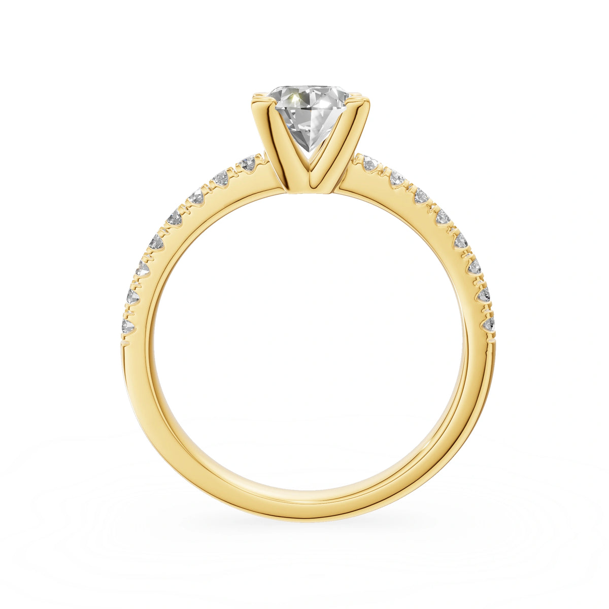 Gremari Seven Solis zásnubný prsteň zo žltého zlata s 1,00 ct lab-grown diamantom – Oval