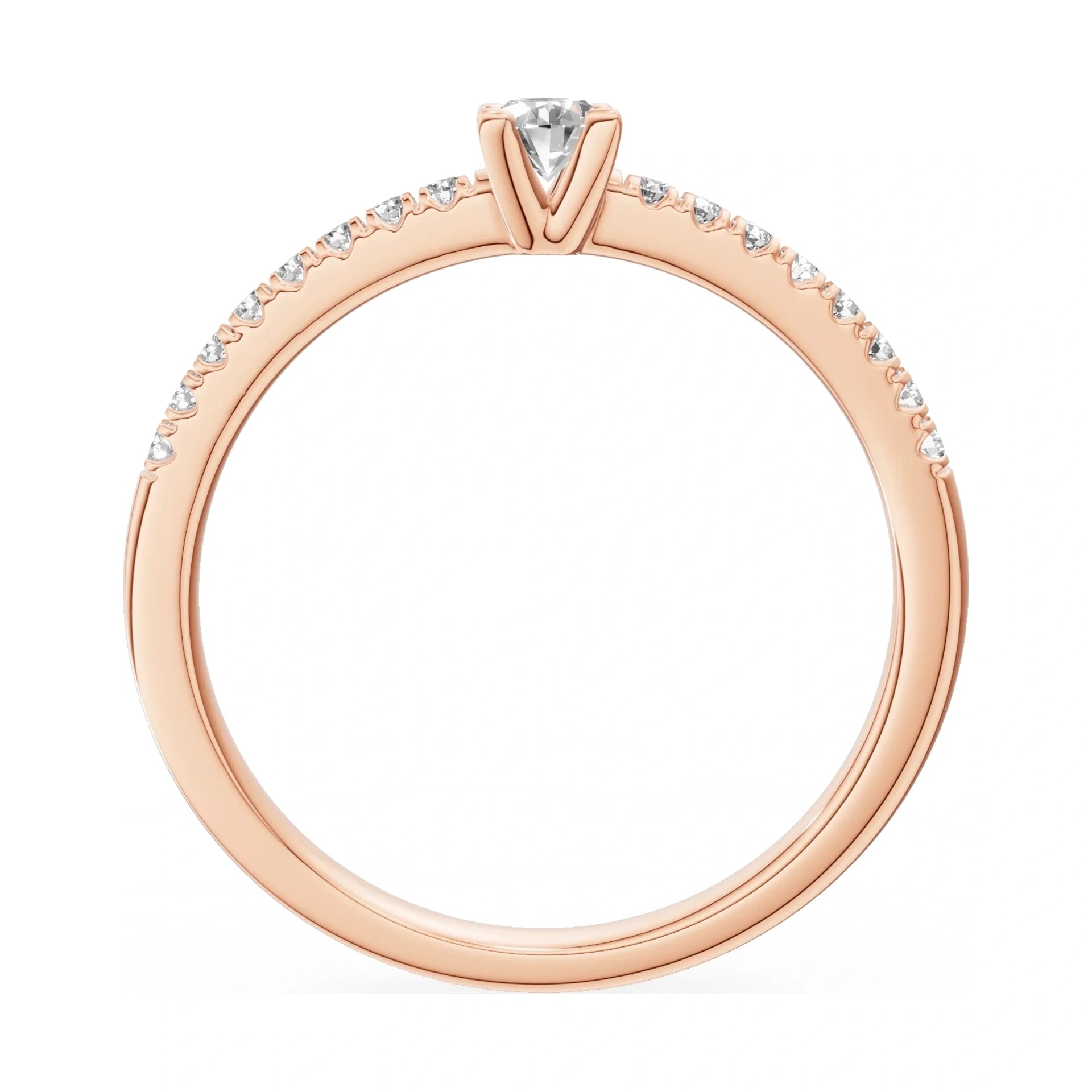 GREMARI Seven Solis oval-cut natural diamond engagement ring in 14K rose gold, 0.15 ct