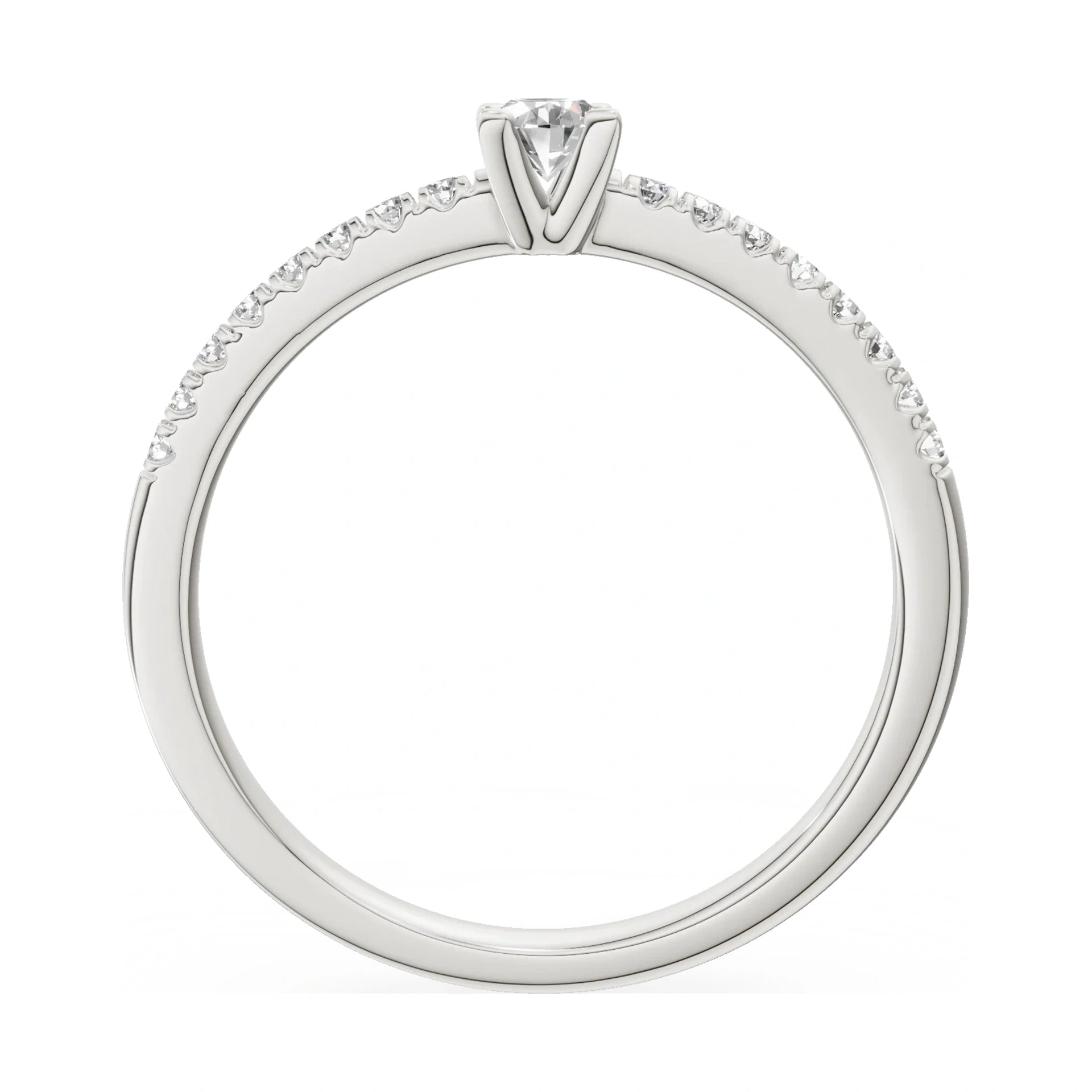 GREMARI Seven Solis oval-cut natural diamond engagement ring in 14K white gold, 0.15 ct