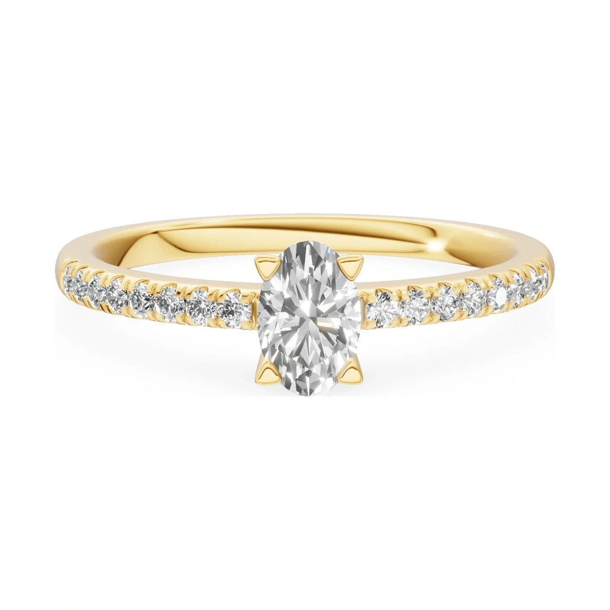GREMARI Seven Solis 14K yellow gold engagement ring with 0.30 ct oval-cut natural diamond