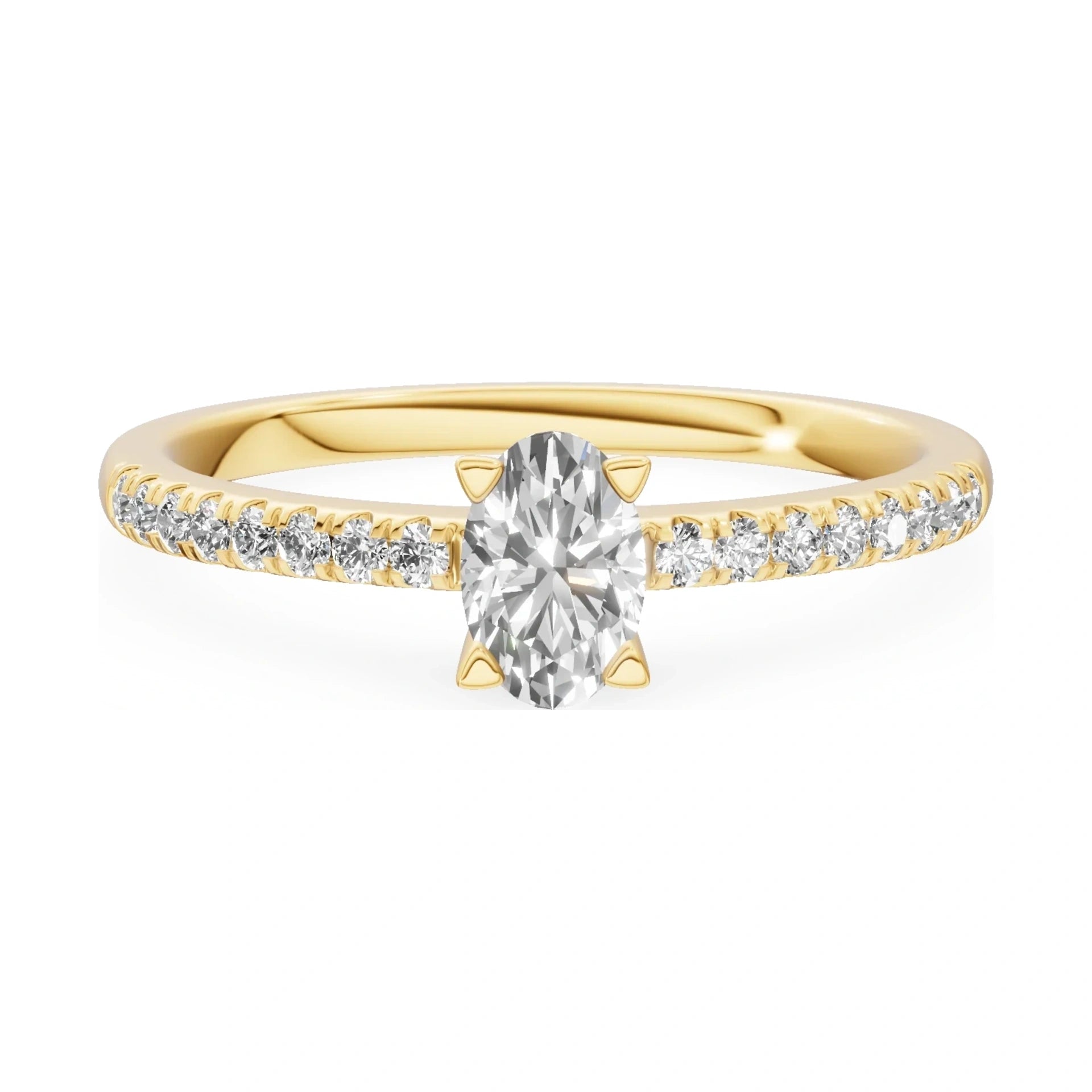 GREMARI Seven Solis 14K yellow gold engagement ring with 0.30 ct oval-cut natural diamond