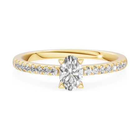 GREMARI Seven Solis 14K yellow gold engagement ring with 0.30 ct oval-cut natural diamond