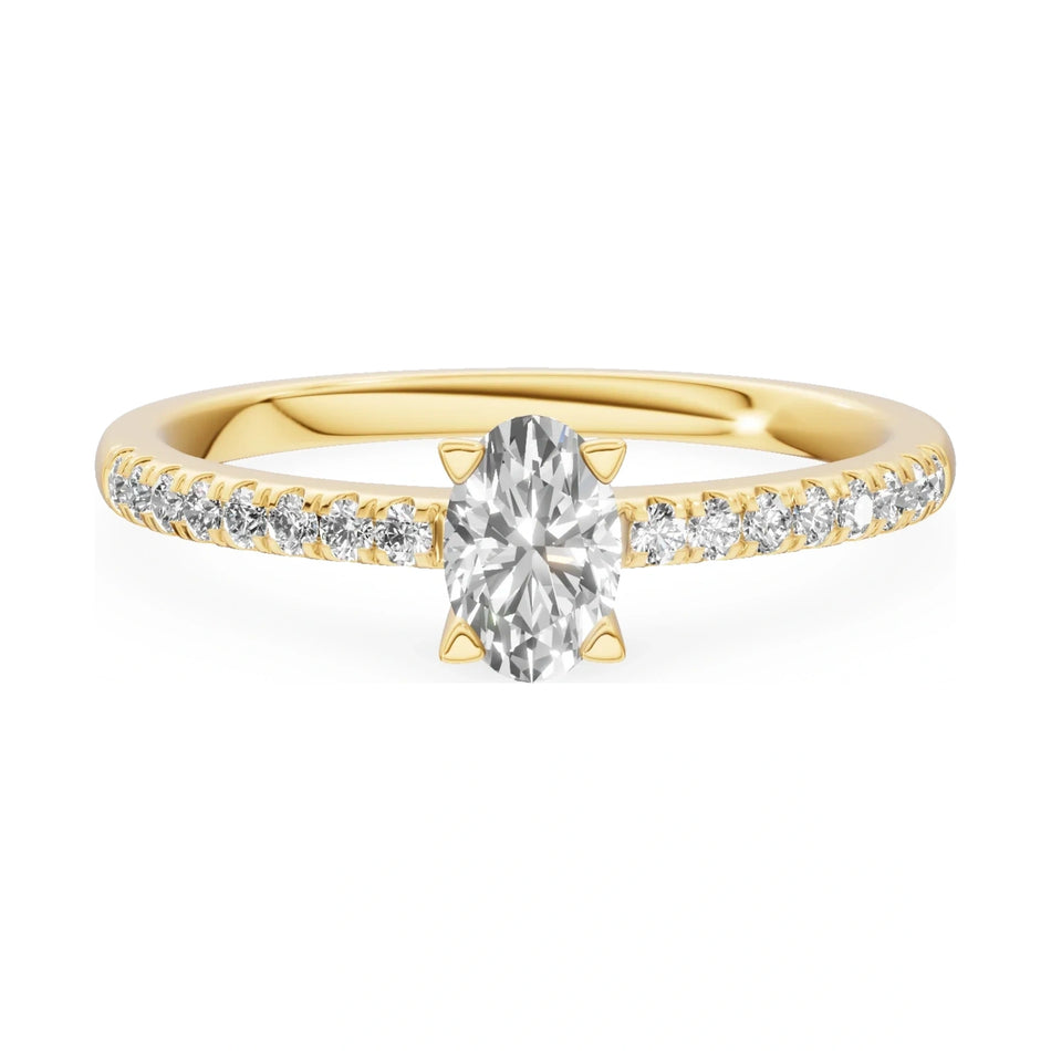 GREMARI Seven Solis 14K yellow gold engagement ring with 0.30 ct oval-cut natural diamond