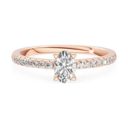 GREMARI Seven Solis 14K rose gold engagement ring with 0.30 ct oval-cut natural diamond