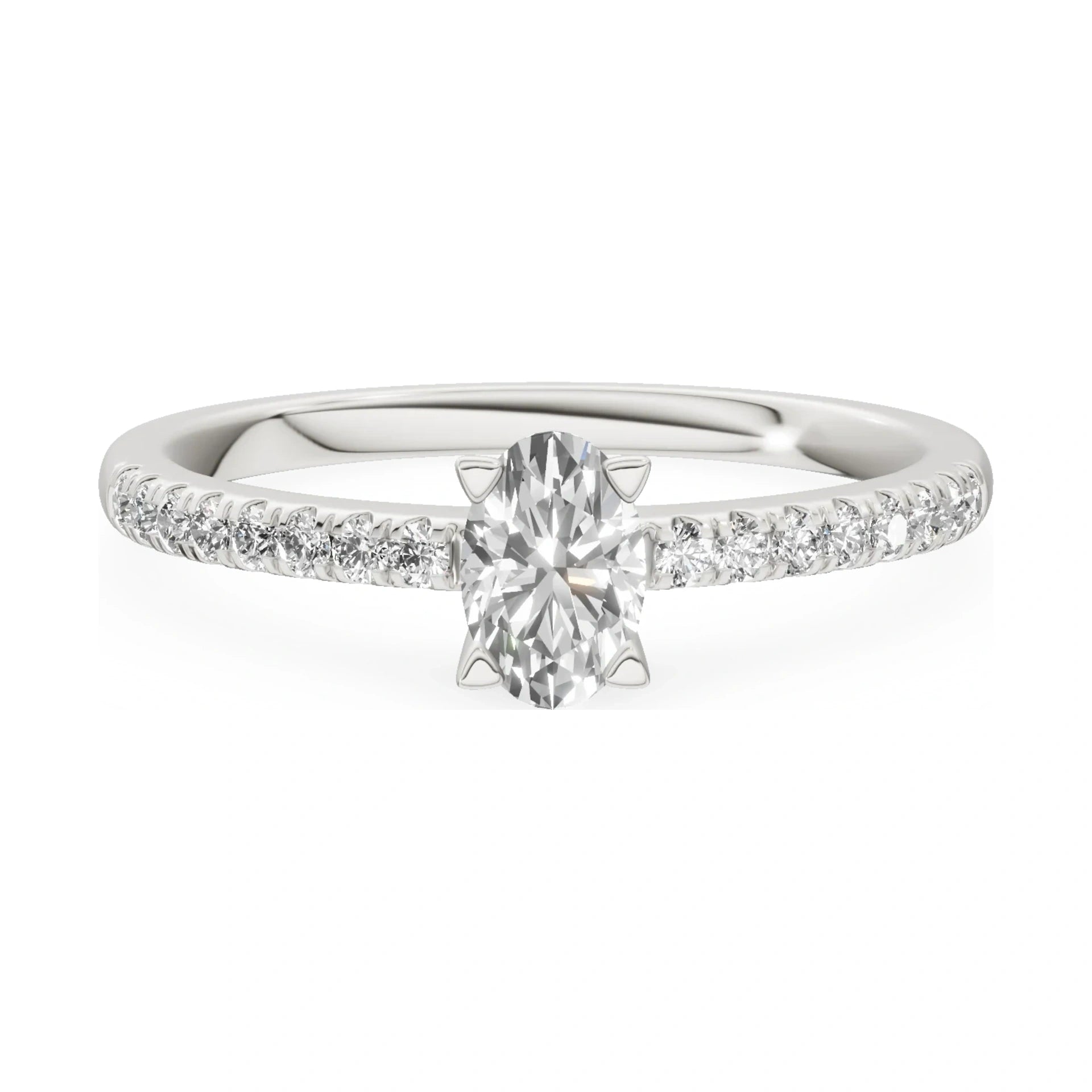 GREMARI Seven Solis 14K white gold engagement ring with 0.30 ct oval-cut natural diamond