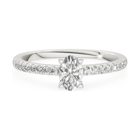 GREMARI Seven Solis 14K white gold engagement ring with 0.30 ct oval-cut natural diamond