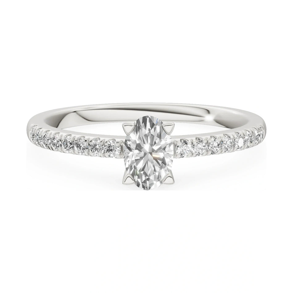 GREMARI Seven Solis 14K white gold engagement ring with 0.30 ct oval-cut natural diamond