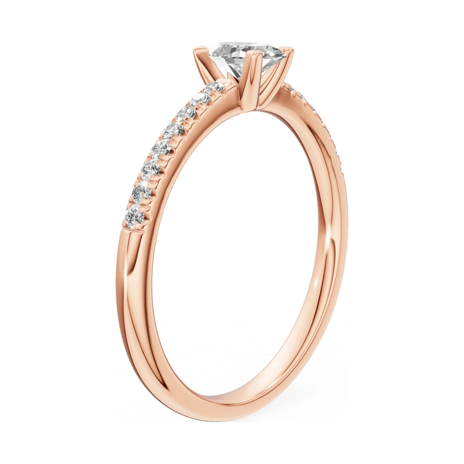 14K rose gold GREMARI Seven Solis ring with 0.30 ct oval-cut natural diamond