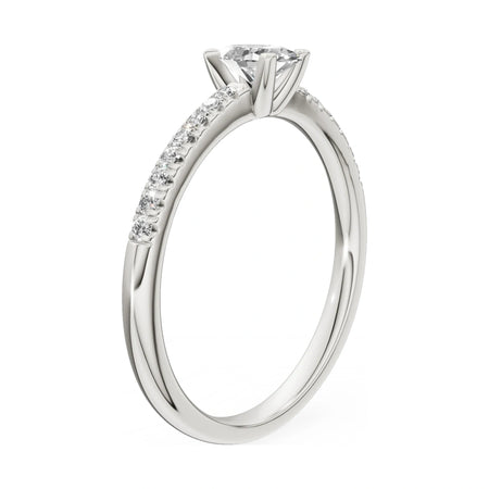 14K white gold GREMARI Seven Solis ring with 0.30 ct oval-cut natural diamond
