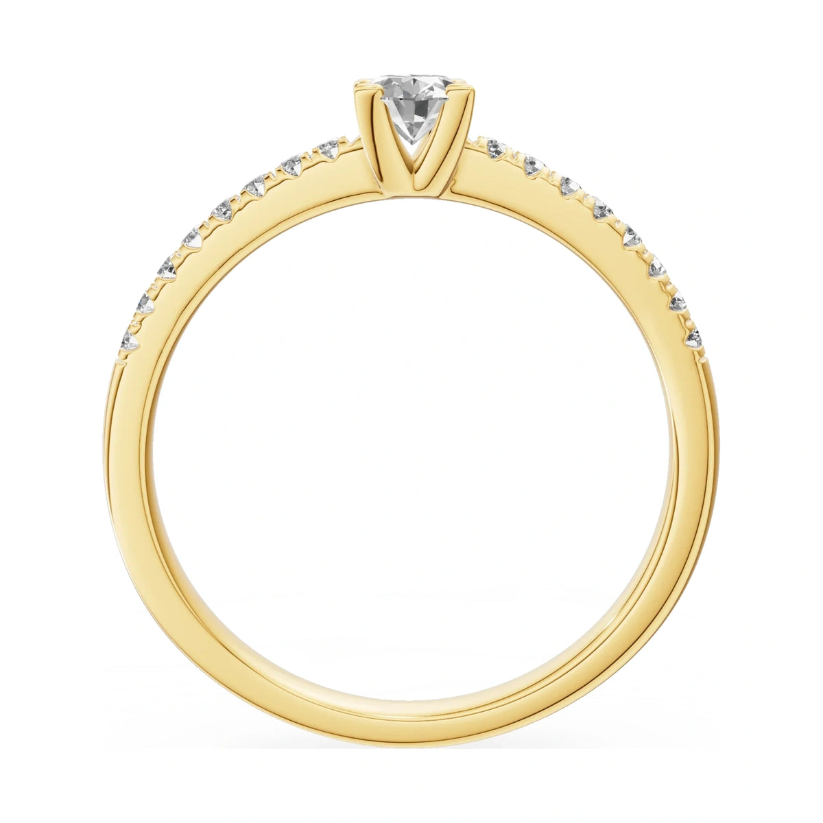 GREMARI Seven Solis oval-cut natural diamond engagement ring in 14K yellow gold, 0.30 ct
