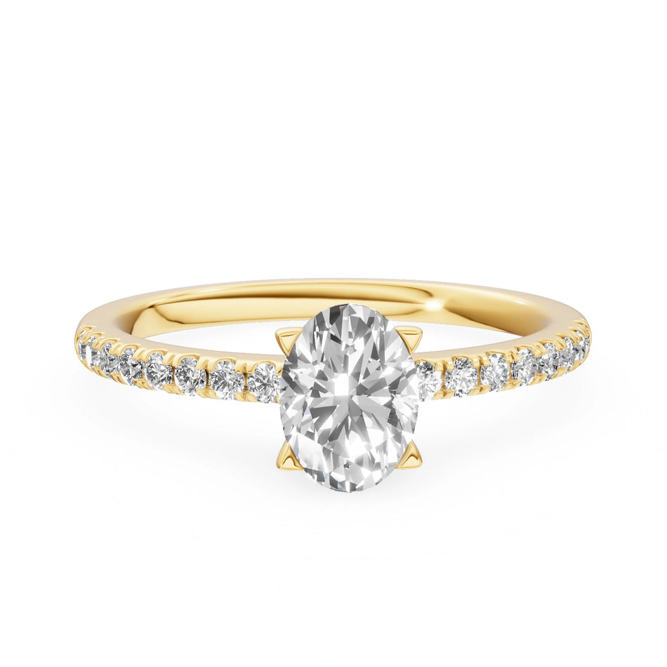 Gremari Seven Solis zásnubný prsteň zo žltého zlata s 1,00 ct prírodným diamantom – Oval